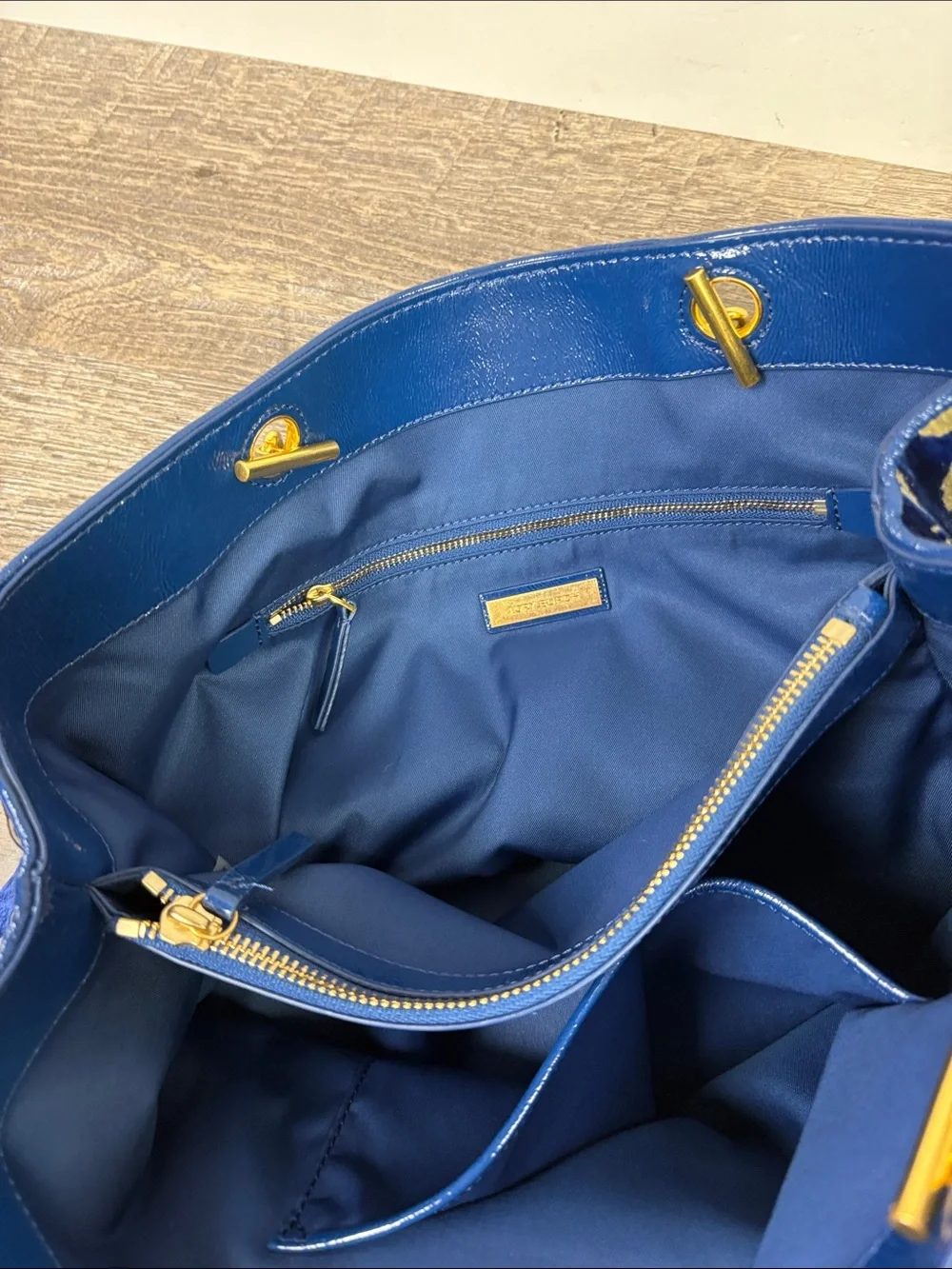 Tory Burch Rare Cosmic Floral Velvet Tote Blue Gold Shoulder Bag NWT
